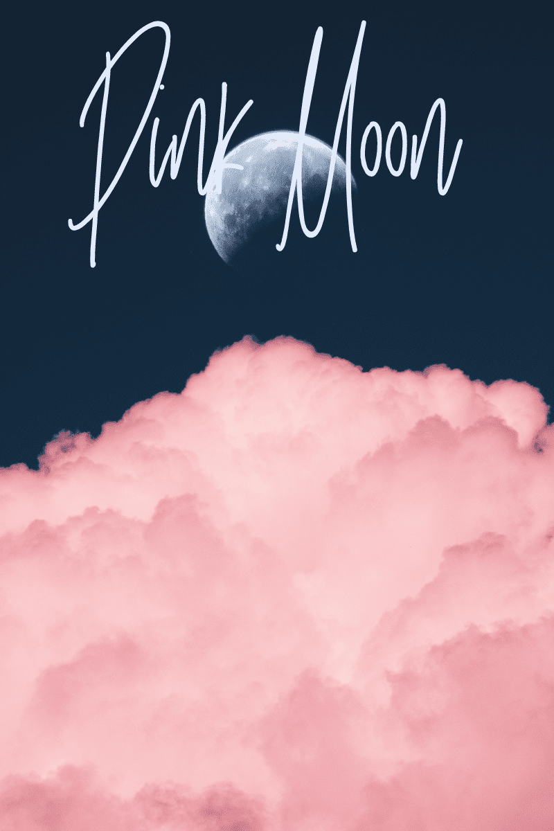Moon with pink clouds