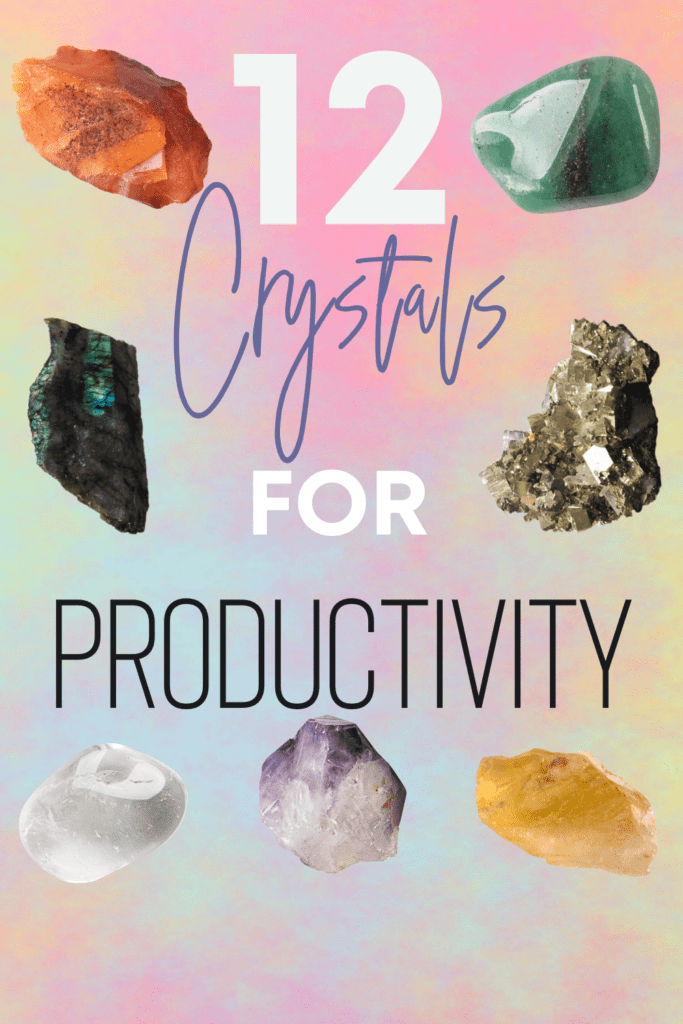 Pastel tie dye background with crystals for productivity